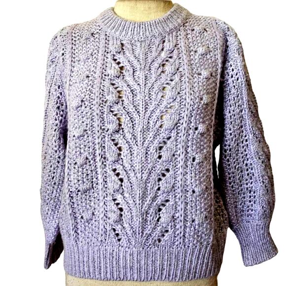Heartloom Purple Cable Knit Sweater Size Small - Picture 1 of 5